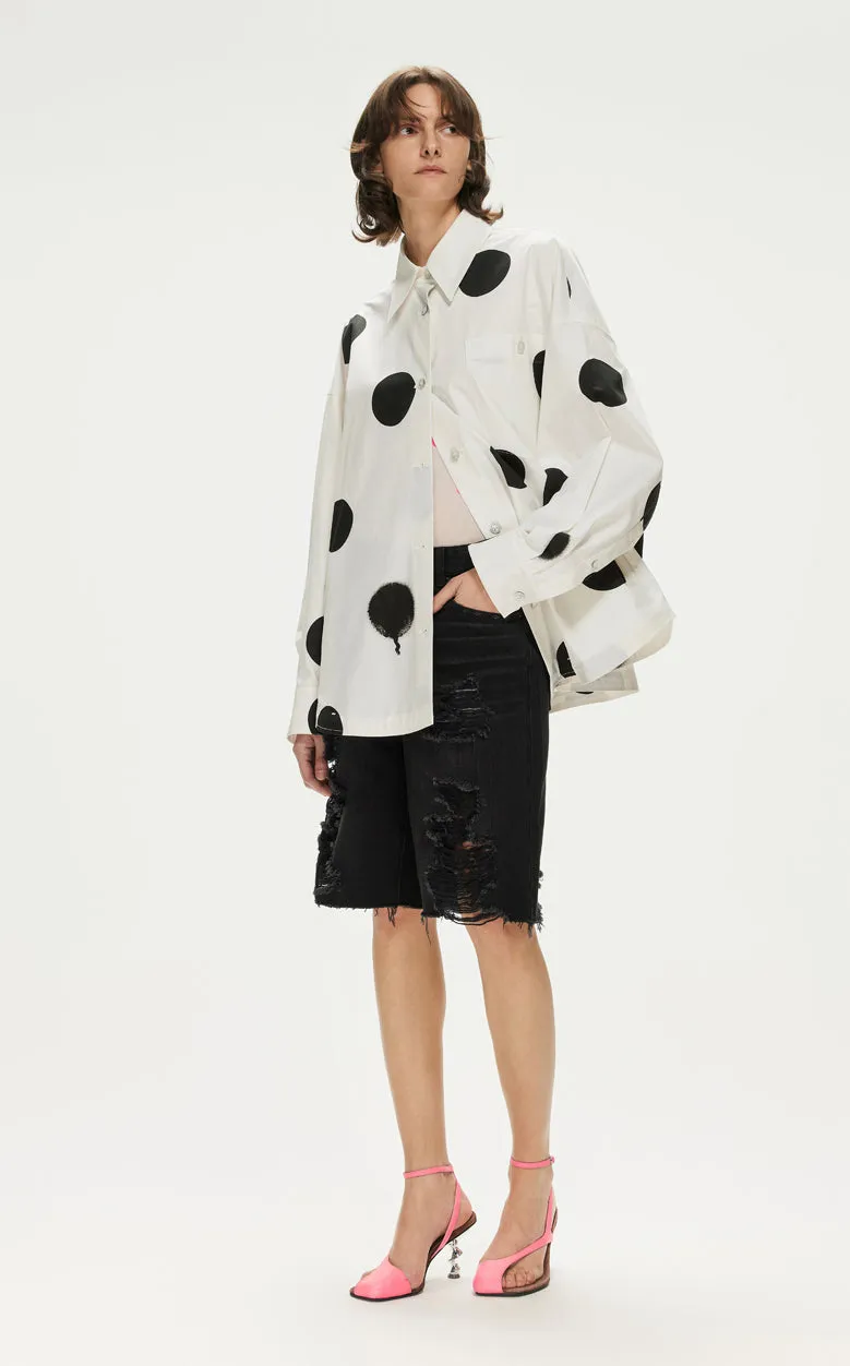 Shirt / JNBY Polka Dot Loose Fit  H-shape Shirt(100% cotton)
