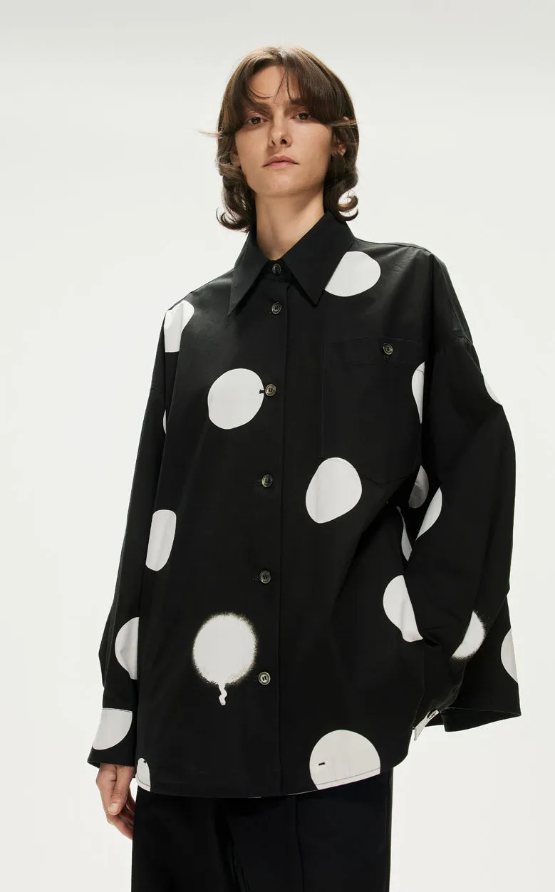 Shirt / JNBY Polka Dot Loose Fit  H-shape Shirt(100% cotton)
