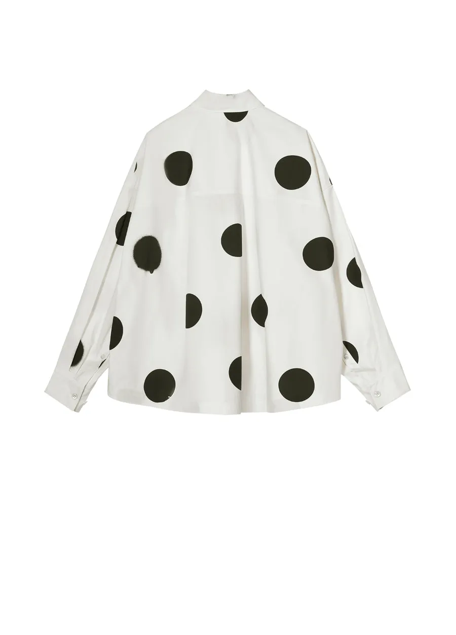 Shirt / JNBY Polka Dot Loose Fit  H-shape Shirt(100% cotton)