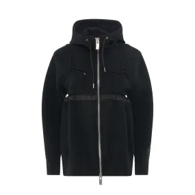 Sponge Sweat Zip Up Hooded Jacket in Black