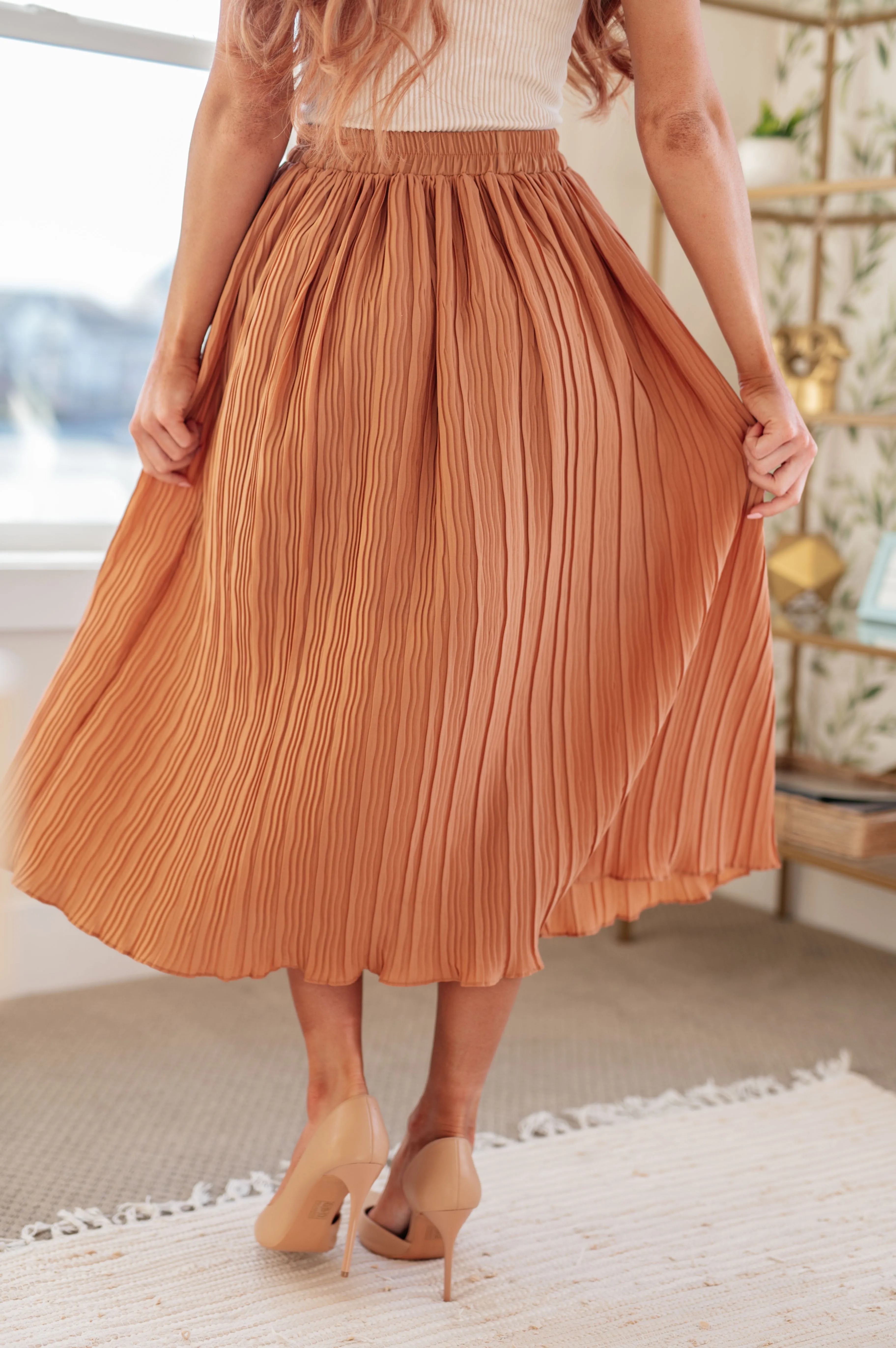 Talk to Me Pleated Midi Skirt
