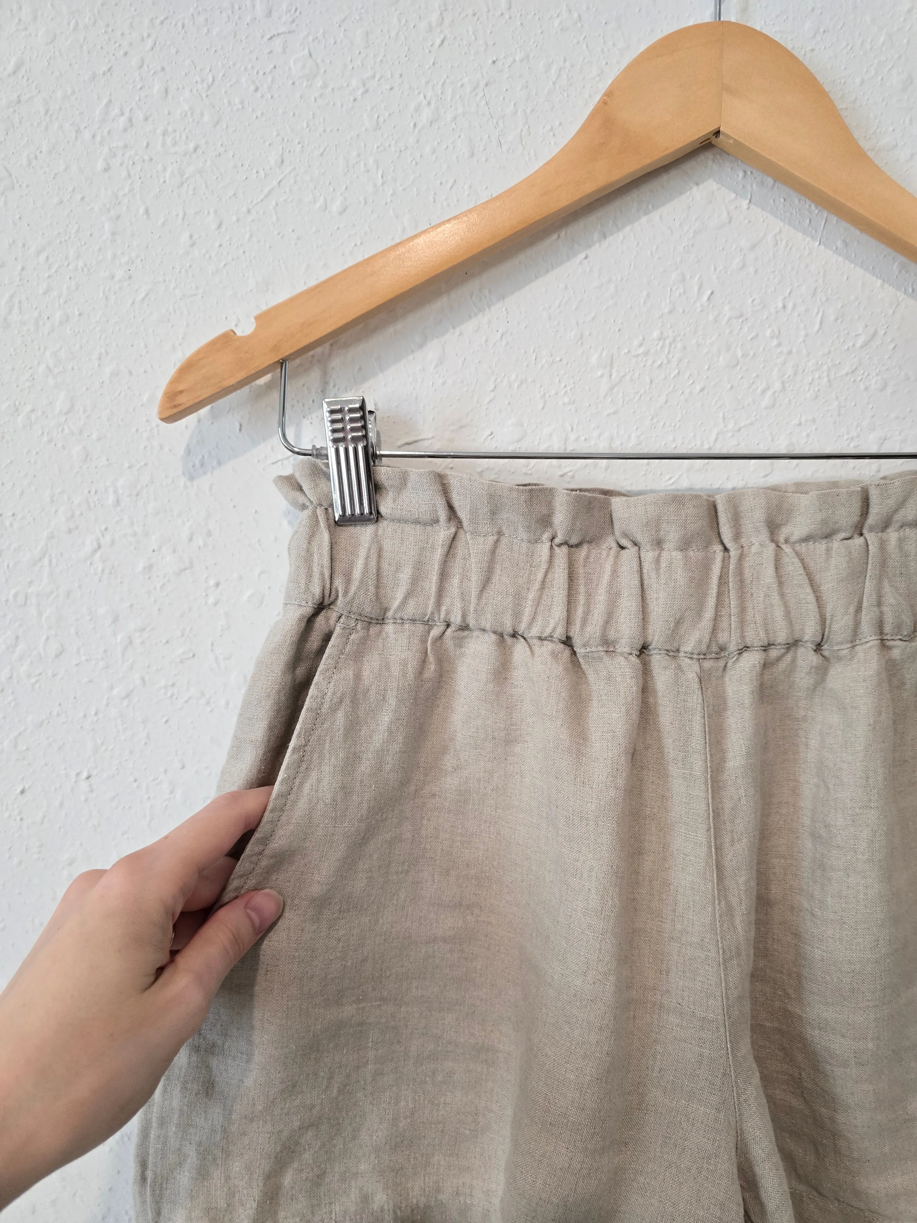 Taupe Linen Easy Shorts (XS)