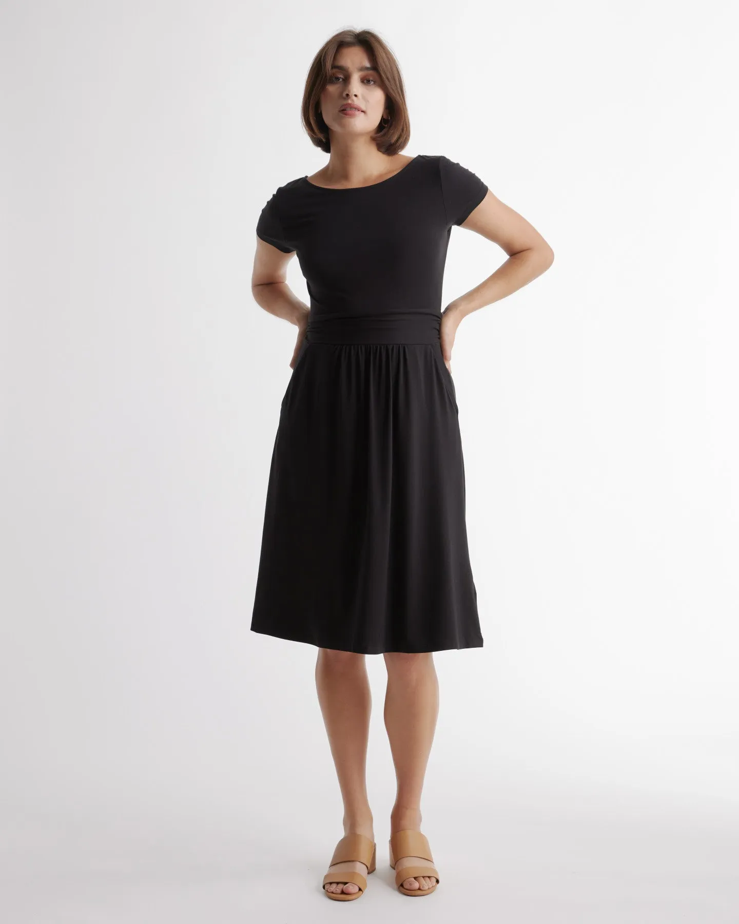 Tencel Jersey Ruched Waist Dress