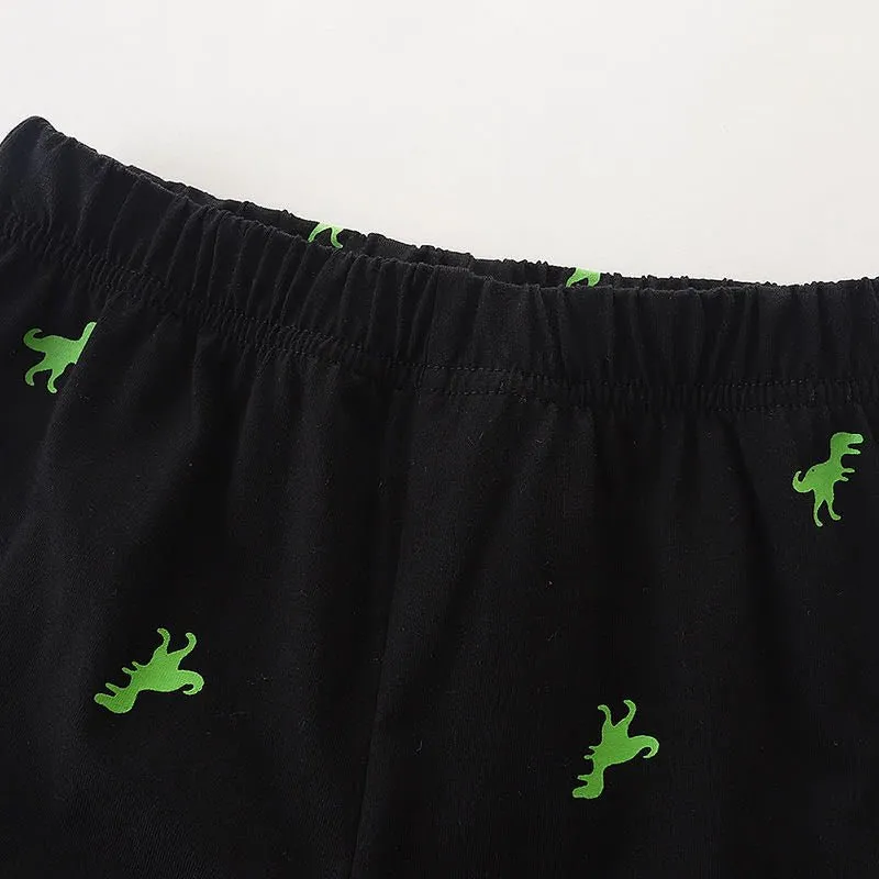 Toddler Boy's Dinosaur Print T-shirt with Shorts Set