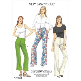 Vogue Pattern V9181 Misses' Custom-Fit Bootcut Pants