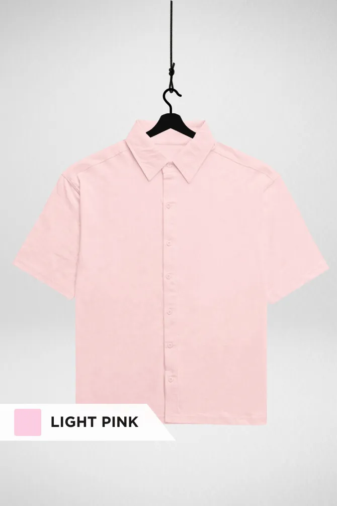 White and Light Pink Oversized Shirts Combo