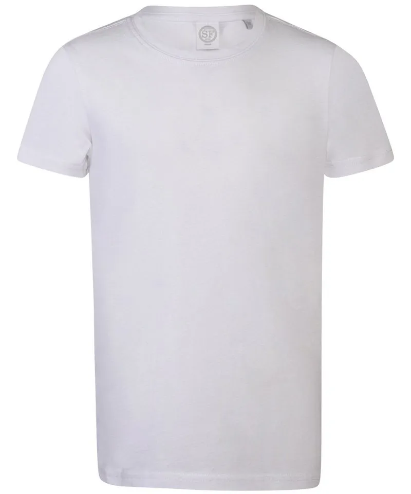 White - Kids longline T with dipped hem