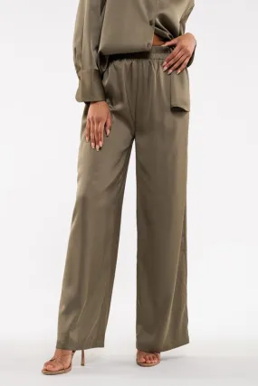 Wide Leg Satin Pants