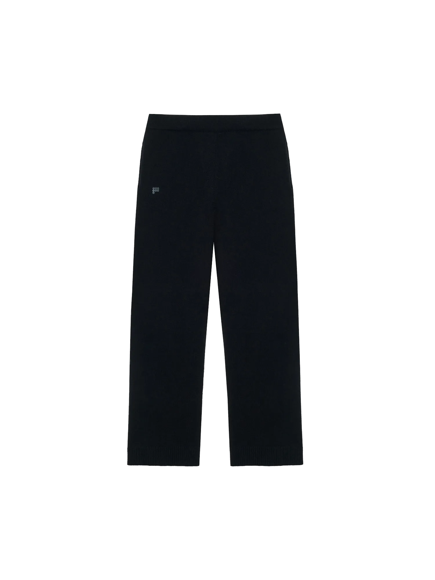 Womens Recycled Cashmere Loose Track Pants—black