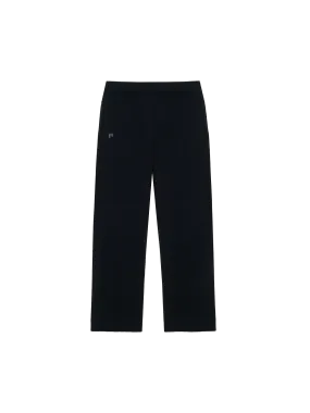 Womens Recycled Cashmere Loose Track Pants—black