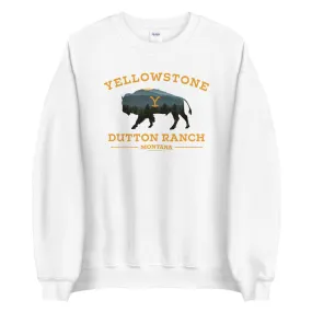 Yellowstone Dutton Ranch Bison Fleece Crewneck Sweatshirt