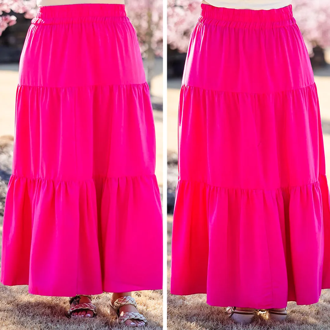You're Glowing Maxi Skirt, Hot Pink